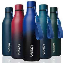 BJPKPK Insulated Water Bottles, 18 oz Stainless Steel Metal Water Bottle with Strap, BPA Free Leak Proof Jugs, Mugs, Flasks, Reusable Thermal Flasks for Sports & Travel, Orange