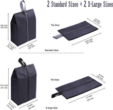 YAMIU Travel Shoe Bags Set of 4 Waterproof Nylon with Zipper for Men & Women, Black