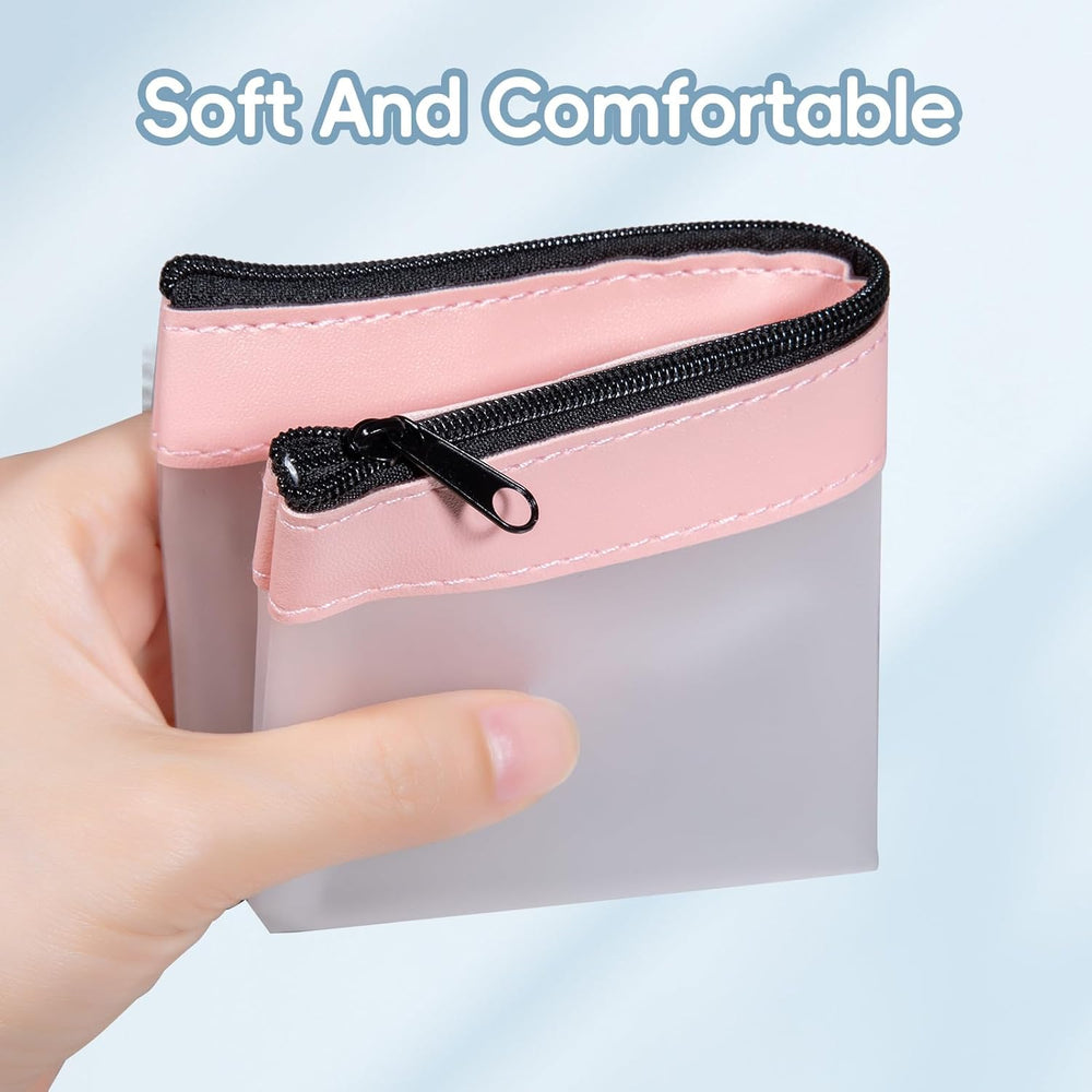 6 Pack Clear Pencil Pouches with Zipper, Soft TPU Pencil Case Bulk for Kids Students, Waterproof Makeup Bag Travel Organizer, Small Pen Pouch Set for School Office Supplies