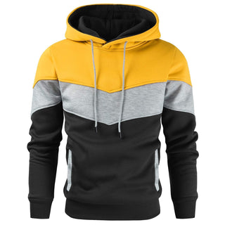 Gesean Men's Novelty Color Block Pullover Fleece Hoodie Long Sleeve Casual Sweatshirt with Pocket