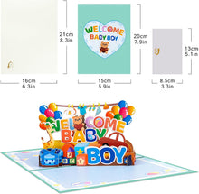 Welcome Baby Boy Pop Up 3D Greeting Cards with Blank Note & Envelope, ideal celebration gift for Baby Shower, Love, Anniversary, Special Moments, Inspirational, Birthday, Holiday, Party