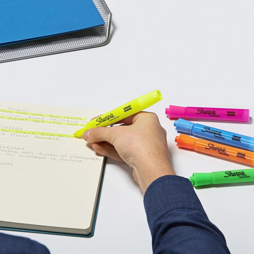 Sharpie Accent Tank-Style Highlighters, Assorted Colors, 4 Count - Back to School, Desk Supplies