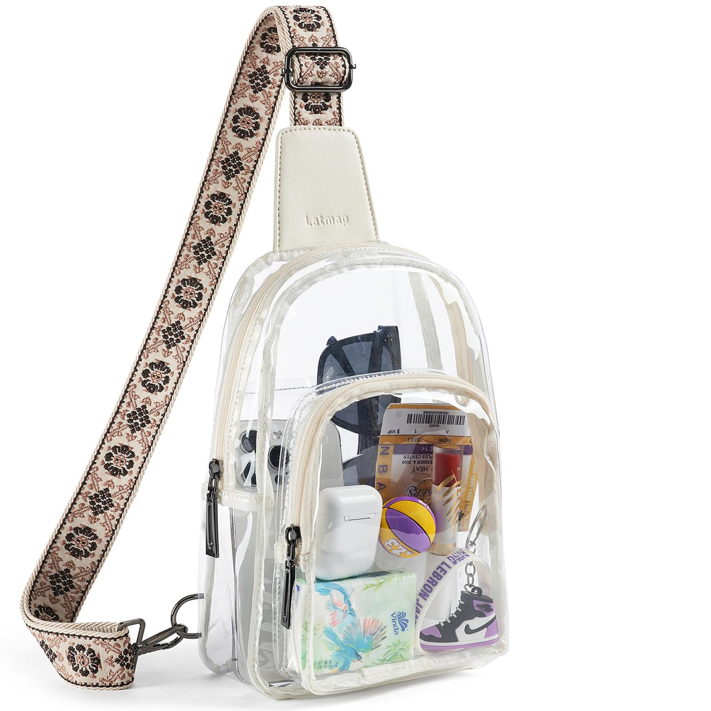 LATMAP Clear Bag for Stadium Events, Clear Purse for Women Stadium Crossbody Bag, Transparent Bag for Concerts Sports