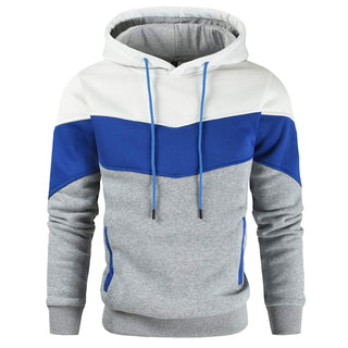 Gesean Men's Novelty Color Block Pullover Fleece Hoodie Long Sleeve Casual Sweatshirt with Pocket