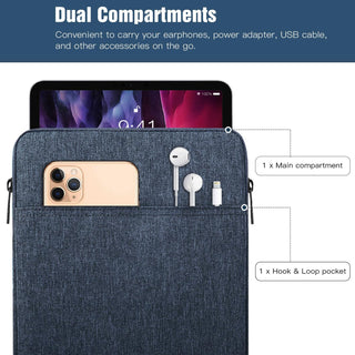 TiMOVO 9-11" Tablet Sleeve Bag for iPad 11-inch A16 2025, iPad 10.9"/10.2"| Air 11 Inch/5th/4th Gen. 10.9", Galaxy Tab A9+/A11Plus 11", Protective Bag Fit Smart Keyboard, Dusty Blue