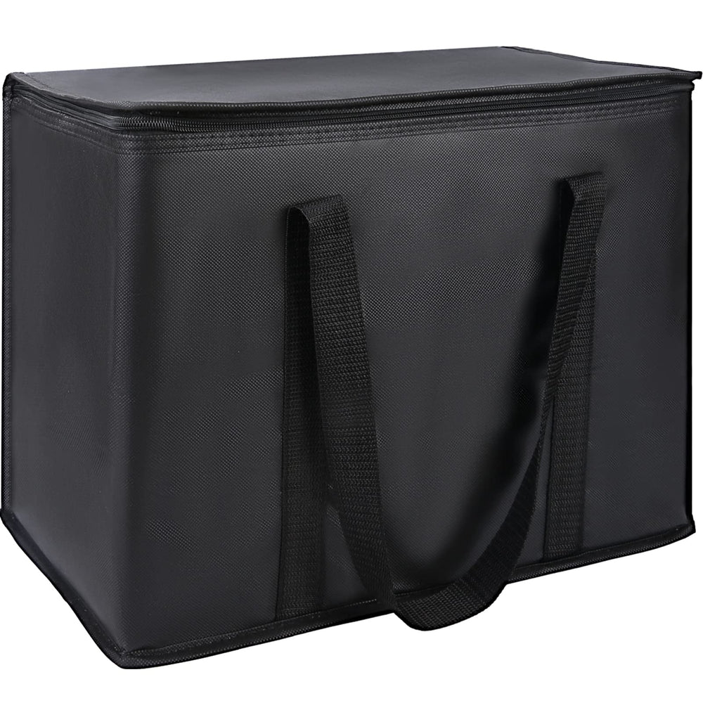 Insulated Food Delivery Bag, XXXL Insulated Reusable Grocery Cooler/Hot Bags, Tote Bag for Shopping/Travel/Doordash, Catering Bag Doordash 22x14x13, Black, 1-Pack