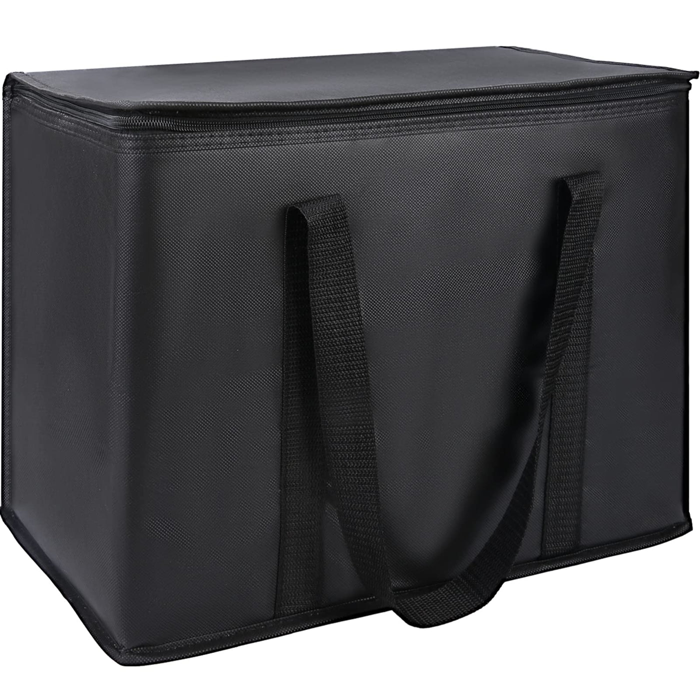 Insulated Food Delivery Bag, XXXL Insulated Reusable Grocery Cooler/Hot Bags, Tote Bag for Shopping/Travel/Doordash, Catering Bag Doordash 22x14x13, Black, 1-Pack