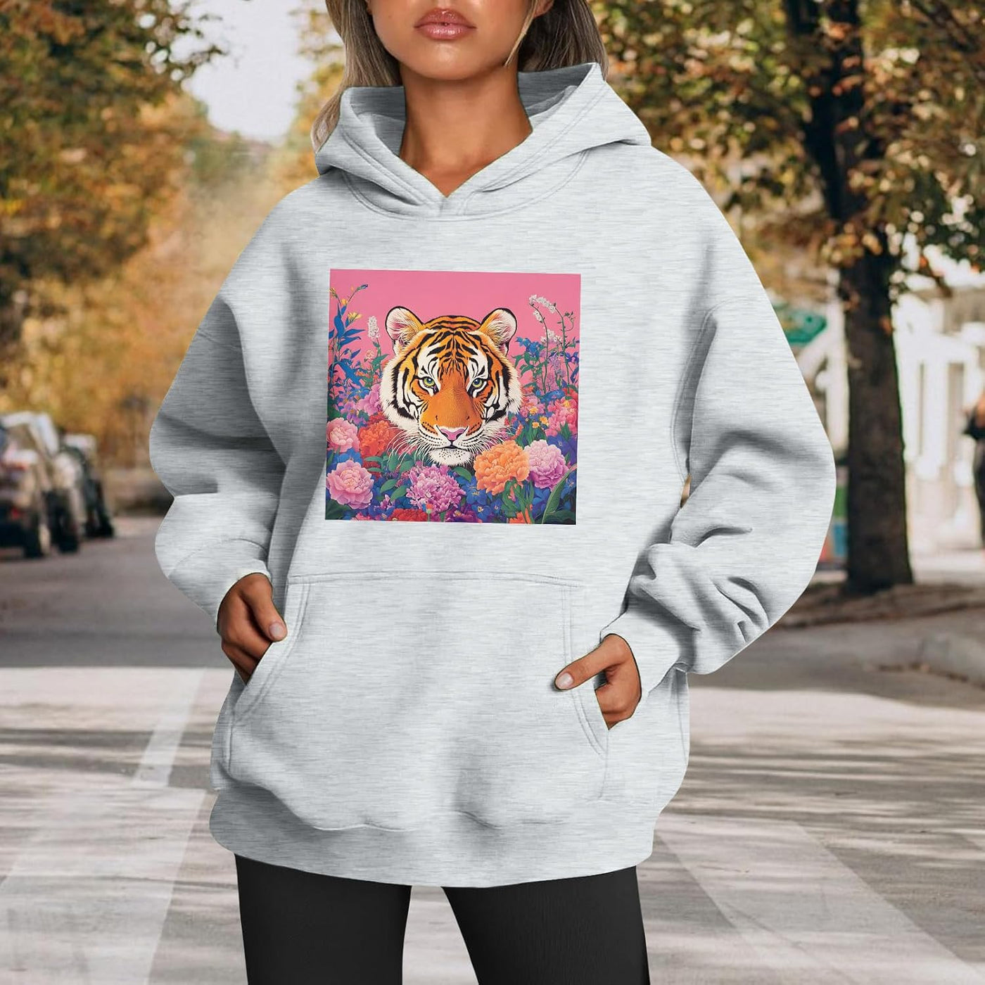 Womens 2025 Oversized Hoodie Graphic Pullover Sweatshirt Fall Winter Long Sleeve Warm Casual Top with Kangaroo Pocket