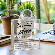 Team Appreciation Gifts Thank You Gift for Coworkers Colleagues Employees, Best Team Ever Gifts You Are an Essential Piece Acrylic Puzzle Piece Plaque Office Decor