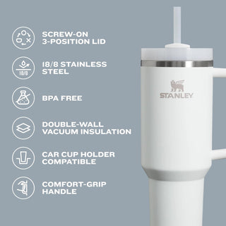 STANLEY Quencher H2.0 Tumbler with Straw 30 oz | Flowstate 3-Position Lid | Cup Holder Compatible for Travel | Insulated Stainless Steel Cup | BPA-Free | Jade