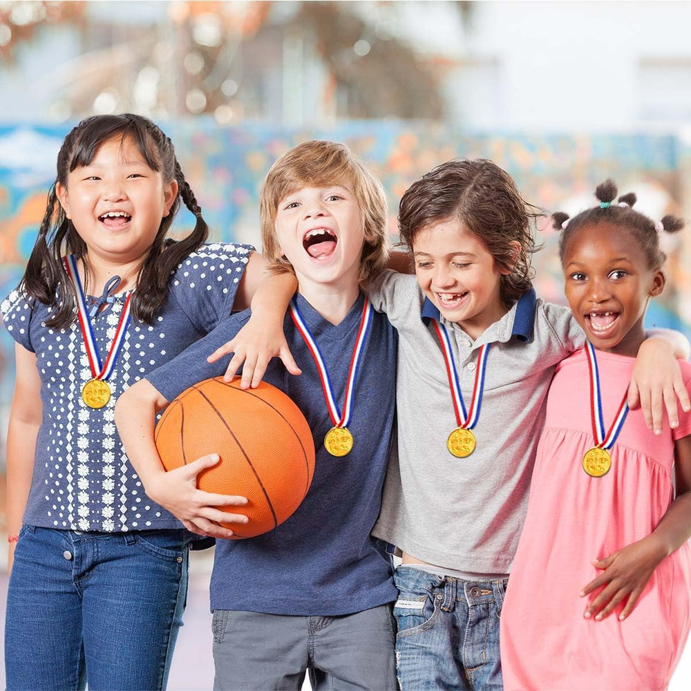 KISEER 40 Pieces Plastic Gold Winner Award Medals Bulk for Sports, Games Competitions, Party Favors and Decorations