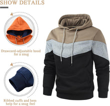 Gesean Men's Novelty Color Block Pullover Fleece Hoodie Long Sleeve Casual Sweatshirt with Pocket