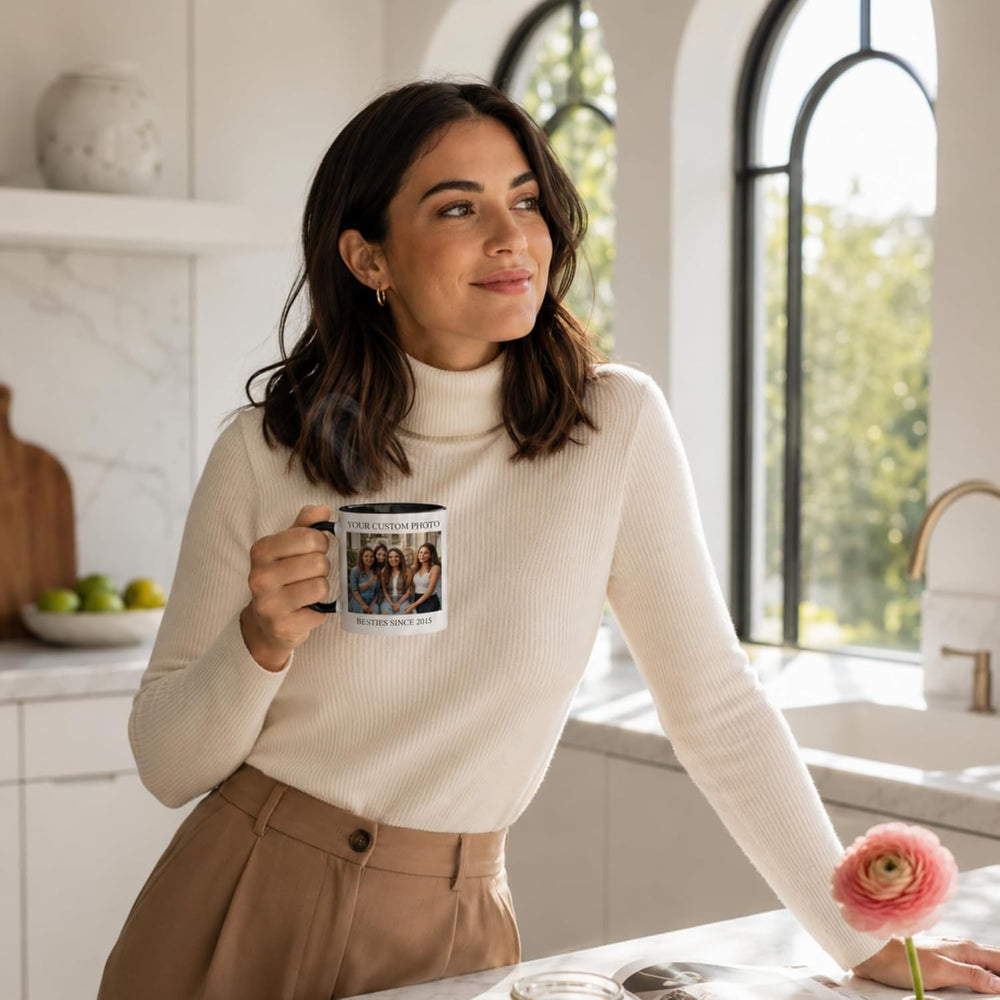 Custom Mug - Personalized Coffee Mug with Photo Text Logo | Taza Personalizada 11oz Both Sides Print | Custom Gifts for Men Women | Customized Picture Cup Dishwasher Safe