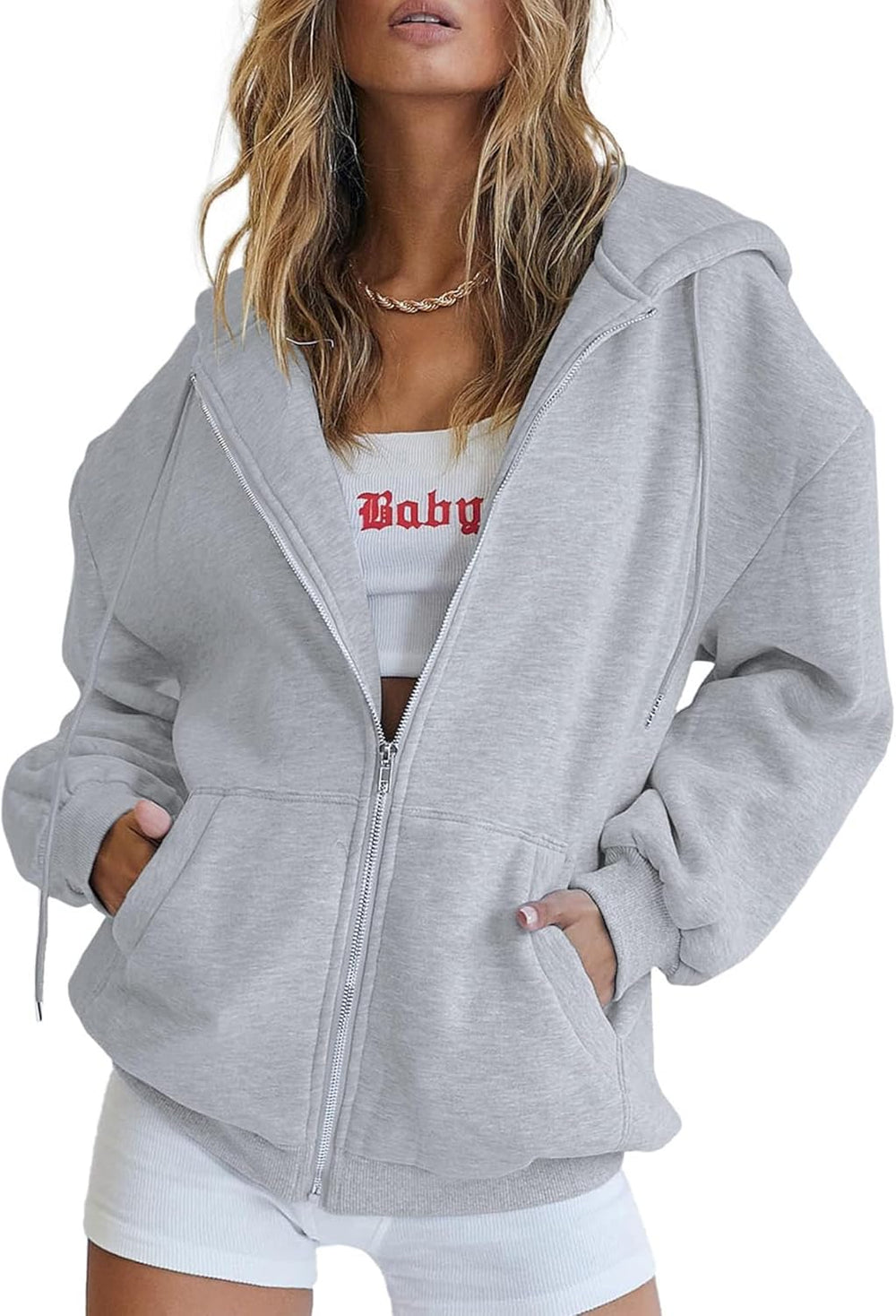 PRETTYGARDEN Women's 2026 Spring Zip Up Y2K Hoodies Casual Long Sleeve Sweatshirts Fall Winter Track Jackets with Pockets