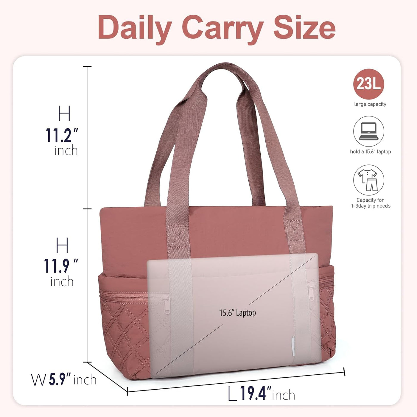 NOL Lightweight Puffer Tote Bag for Women-Quilted Shoulder Bag with Zippered Compartments | Waterproof Puffy Handbag for Work