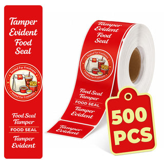 1000-Pack Tamper Proof Stickers, 1.5in x 6in Strong Adhesive Food Delivery Evident Stickers Sealed for Tamper Detection, Easily Use Labels Tapes for Boxes, Cups, Coffee, Envelopes, Documents
