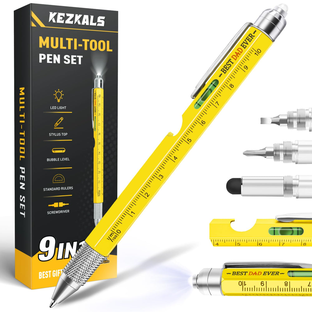 KEZKALS Fathers Day Mens Gifts for Husband Dad, 9 in 1 Multitool Pen Gifts for Men, Fathers Day Gift from Daughter Wife Son, Anniversary Birthday Gifts for Men, Dad Gifts for Grandpa Him, Gadgets Tool