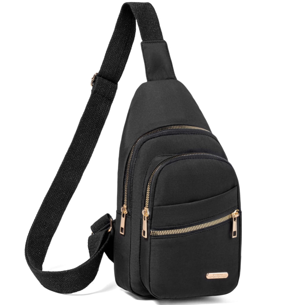 Banelu Small Sling Backpack Crossbody Bags for Women Men, Small Sling Bag Cross Body Bag Fanny Packs Crossbody Purses - Black