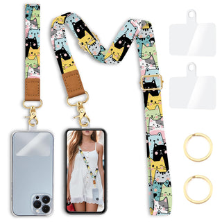 Yonlevres Flower Phone Lanyard Crossbody Strap, Floral Cell Phone Lanyards for around the Neck Wristlet Wrist Strap Adjustable for Keys Case Accessories Travel Essentials