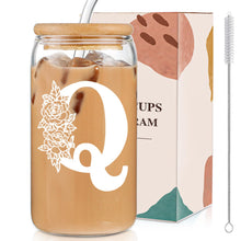 DWTS DANWEITESI Birthday Gifts for Women: Initial Glass Cup as Office Graduation Memorial Holiday Personalized Gifts - for Teacher Employee Nurse Coworkers Bridesmaid Bride - R Aesthetic Cup
