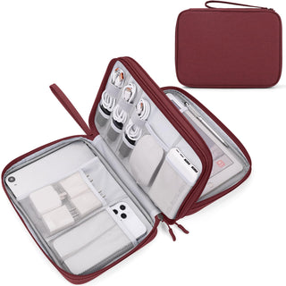 FYY Travel Cable Organizer Pouch Electronic Accessories Carry Case Portable Waterproof Double Layers All-in-One Storage Bag for Cord, Charger, Phone, Earphone Black