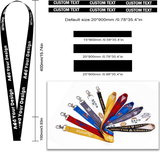 Auroyagift Personalized Lanyard with Logo Text Name 5/10/100/1000PCS, Neck Straps Keychains Customize For Women Men, ID Badges,Keys Office School Event - hover image