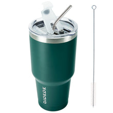 BJPKPK 30oz Stainless Steel Tumbler Color Block Insulated Tumblers Cup with Lid and Straw, Double Walled Travel Coffee Mug,Mint