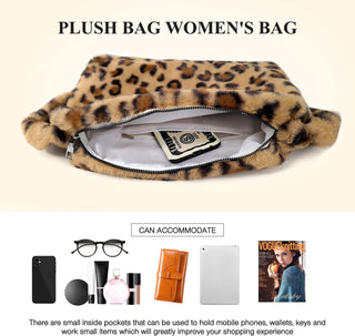 Fuzzy Tote Bag Y2K Fluffy Shoulder Bag Women Furry Purse Large Cute Plush Bag Ladies Faux Fur Bag for Autumn and Winter