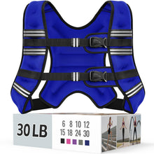 Zeerun Weighted Vest, 6lb/8lb/10lb/12lb/15lb/18lb/20lb/24lb/30lb for Men Women, Reflective Stripe Adjustable Buckle, Comfortable Durable Rucking Vest for Walking Running Strength Training