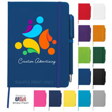 Personalized Notebook Journal – 5” x 7” Customized Notebook with Name, Text or Logo - 100 Page Custom Journal. Leatherette Hardcover & Pen - Black 1 Pack