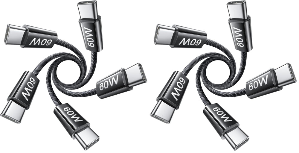 LISEN USB C to USB C Cable, 5-Pack [3.3/3.3/6.6/6.6/10FT] for iPhone 17 Charger Cord, 60W C to C Cable Fast Charging for iPad, iPhone 16 15 Pro Max, Galaxy S25/S24 USBC to USBC Cable Gifts for Men