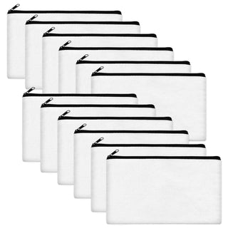 Legigo Blank Canvas Bag Zipper Pouch Makeup Bags Bulk - Multi-Purpose Canvas Pencil Pouch with Sturdy Zipper, Cosmetic Bag Travel Toiletry Bag for DIY Craft Projects, Storage (8.3 x 5 inches)
