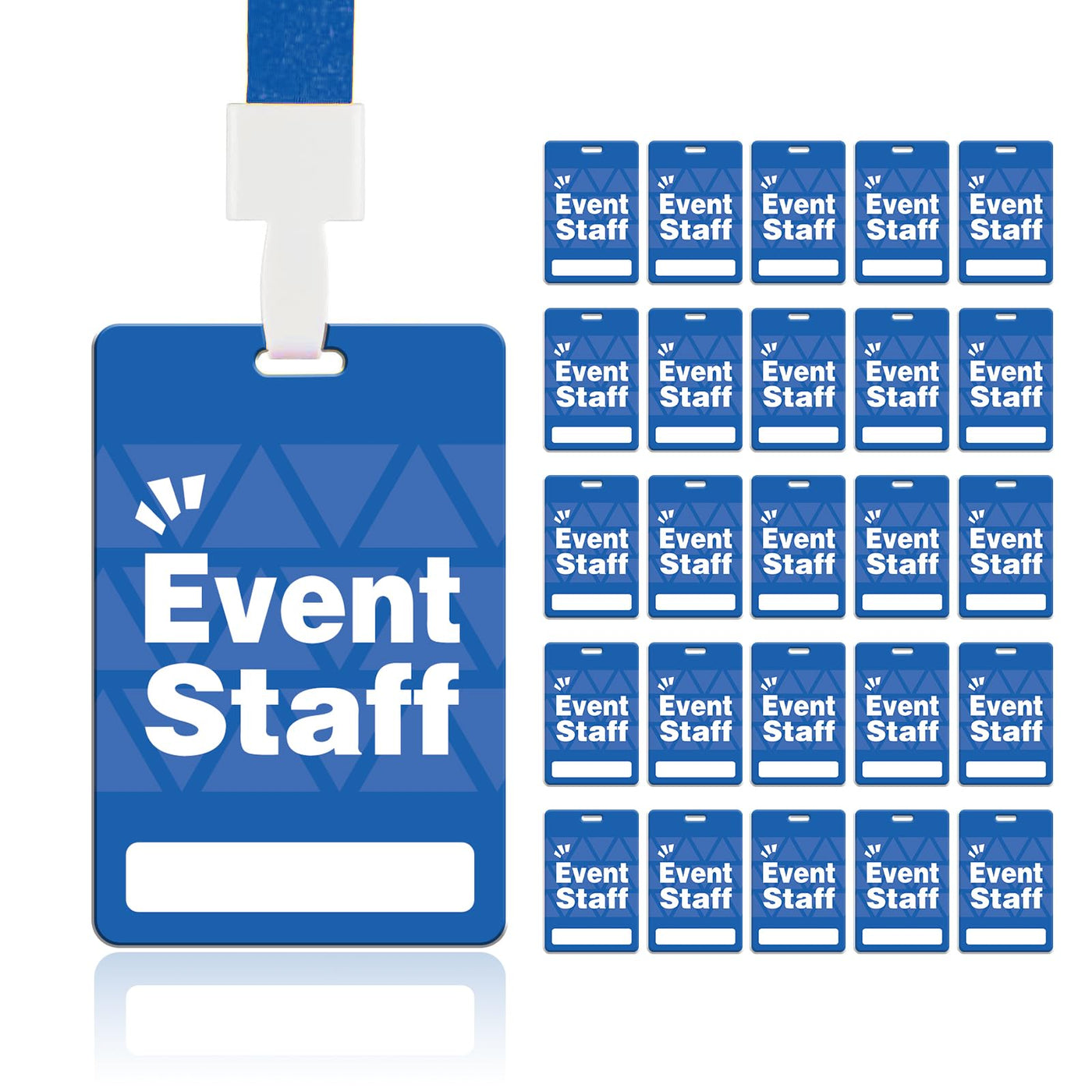 Event Staff Lanyards 25pcs - Reusable & Flexible PVC ID Badges for Office, School, Events,Durable Anti-Bend Plastic Cards for Exhibition Guests by OSTENBIG (Green)