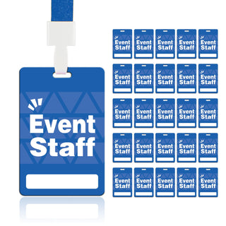 Event Staff Lanyards 25pcs - Reusable & Flexible PVC ID Badges for Office, School, Events,Durable Anti-Bend Plastic Cards for Exhibition Guests by OSTENBIG (Green)