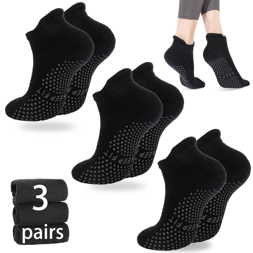 loudashuaiqi Grip Pilates Socks Non Slip Athletic Yoga Socks with Grips for Women Grippy socks for Hospital Workout Barre