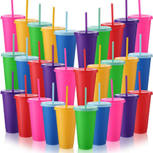 Honeydak 15 Pack Tumbler with Straw and Lid Bulk Cups for Gifts Water Bottle Iced Coffee Travel Mug Cup Reusable Plastic Tumblers for Party Birthdays 24-27 oz (Solid Color)