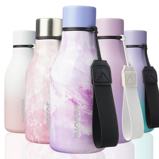 BJPKPK Insulated Water Bottles, 18 oz Stainless Steel Metal Water Bottle with Strap, BPA Free Leak Proof Jugs, Mugs, Flasks, Reusable Thermal Flasks for Sports & Travel, Orange