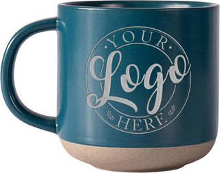 Custom Logo Pottery Mug - Personalized Business or Company Branding Coffee Cup - Professional Design Office Gift for Teams