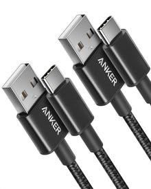Anker Cable [2 Pack 6ft], USB A to USB C Cable for iPhone 17 Series,Samsung Galaxy S10 S10+, LG V30, Beats Fit Pro and More (Black).