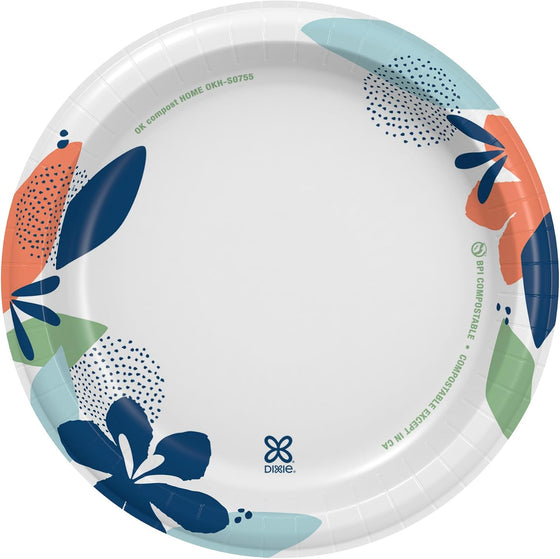 Dixie Medium Paper Plates, 8.5 Inch, 90 Count, 2X Stronger*, Microwave-Safe, Soak-Proof, Cut Resistant, Disposable Plates For Everyday Breakfast, Lunch, & Dinner Meals - hover image