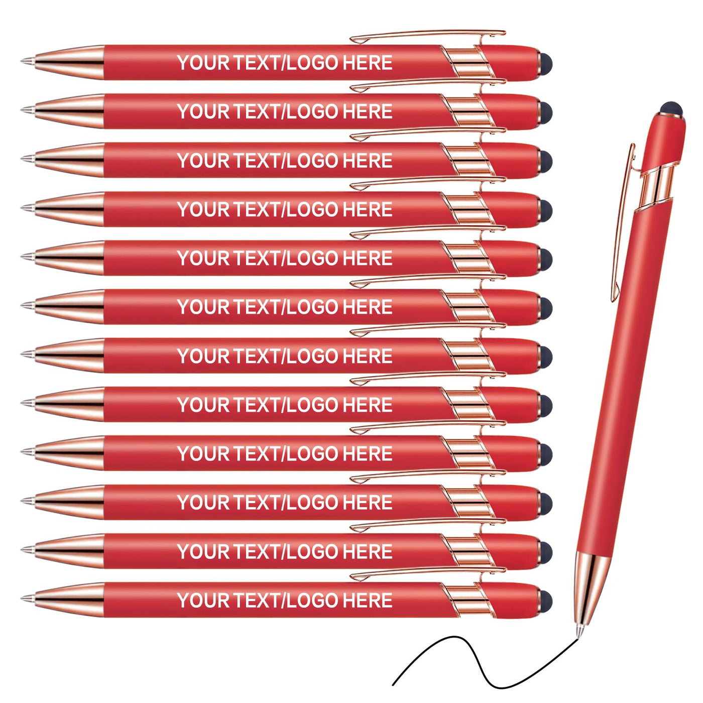 Touch-Sensitive Custom Pens with Logo/Text/Name Printing - Bulk Personalized Ballpoint Pens for Corporate Gifts, Graduation Party Favors (5-2000pcs)