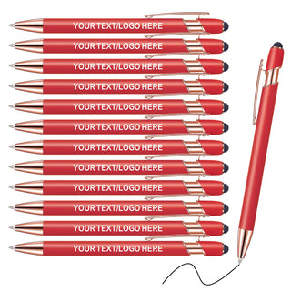 Touch-Sensitive Custom Pens with Logo/Text/Name Printing - Bulk Personalized Ballpoint Pens for Corporate Gifts, Graduation Party Favors (5-2000pcs)