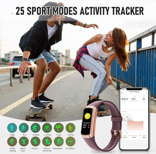 Fitness Tracker, Activity Trackers with 24/7 Heart Rate, Blood Oxygen Blood Pressure Sleep Monitor, Step Counter with 1.1" AMOLED Touch Color Screen, Calorie Pedometer Health Smart Watch for Women Men