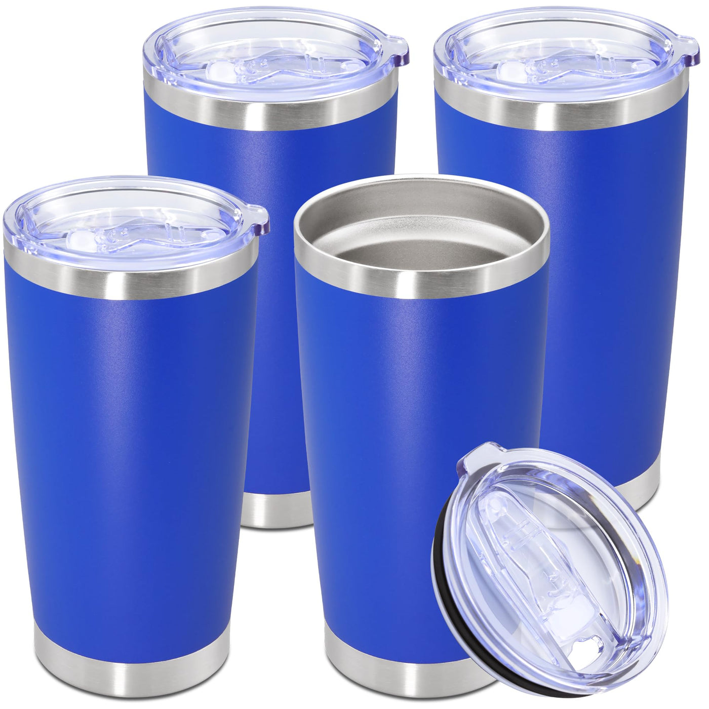 20oz Tumbler Stainless Steel Tumbler Cup with Lid Vacuum Insulated Double Wall Travel Mug, Durable Powder Coated Travel Coffee Tumbler Mug for Hot & Cold Drinks, Purple,1 Pack