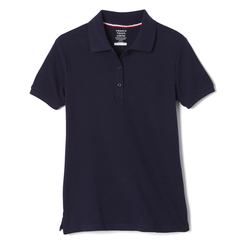 French Toast Women's Juniors' Short Sleeve Stretch Pique Polo Shirt