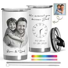 Personalized Tumbler with Photo Text Logo, Made in USA 20 oz Custom Stainless Steel Coffee Mug with Lid, Custom Cup Gift for Dad, Mom, Friends, gift for father's day