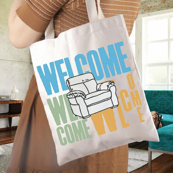 WCGXKO Armchair Expert Gift Welcome Welcome Welcome Armcherry Podcast Fan Merch Canvas Tote Bag - hover image