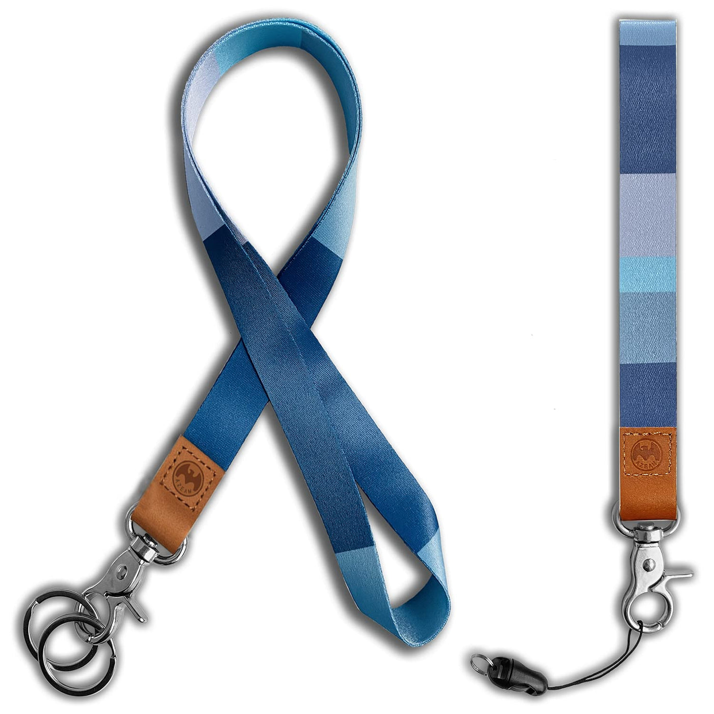 AZEAM Lanyard - Black Lanyard Holder with Metal Clasp for Keys, ID Badges, Cards, Car Keys, Wallet