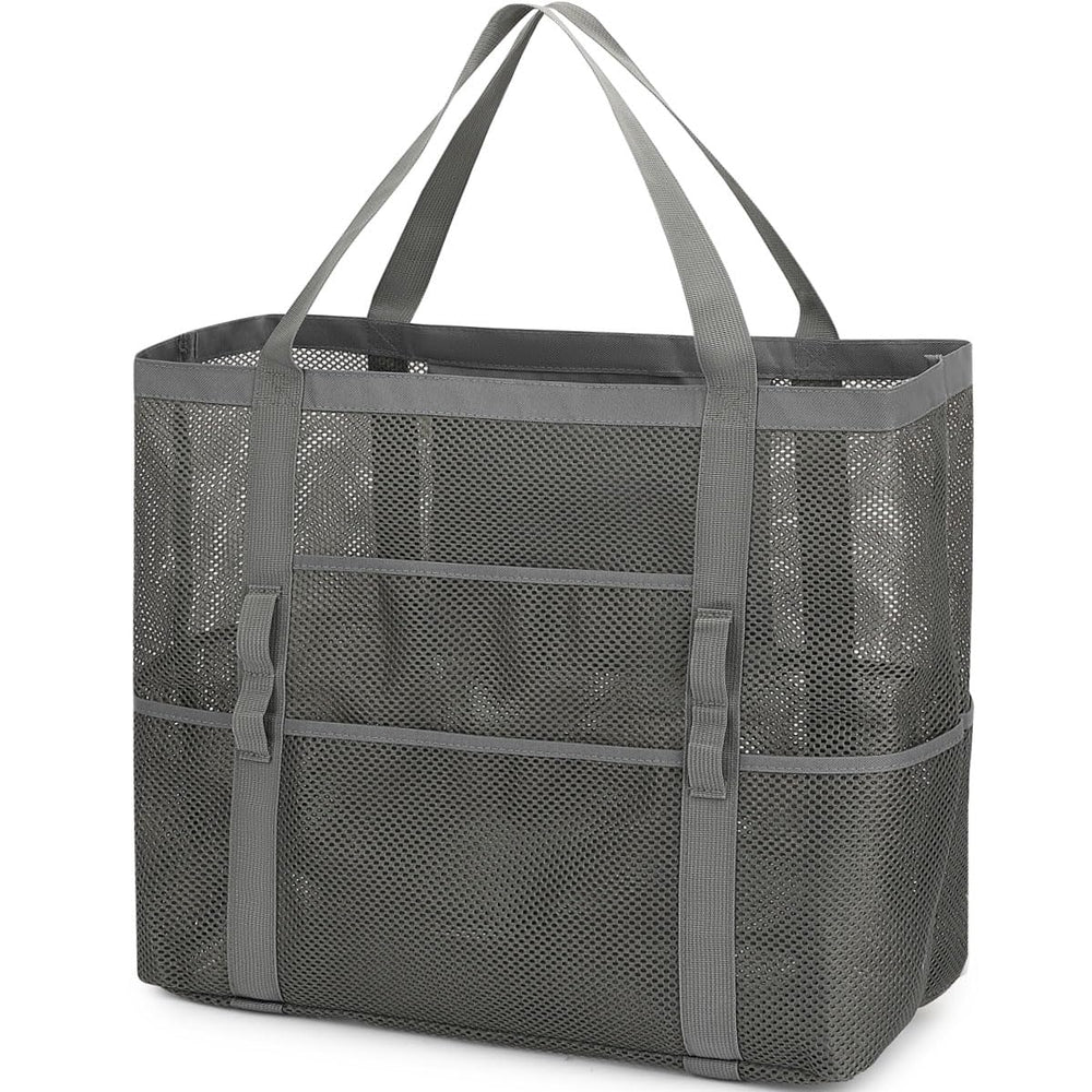 Fammart Mesh Beach Bag for Women, Large Beach Toy Pool Bag with Zipper Pocket, SandProof Cruise Essentials 2026 Family Travel