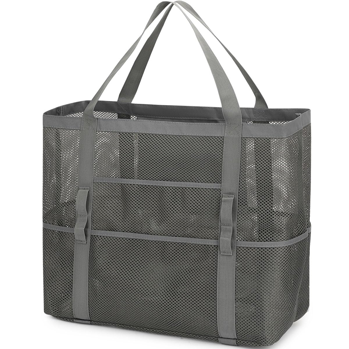 Fammart Mesh Beach Bag for Women, Large Beach Toy Pool Bag with Zipper Pocket, SandProof Cruise Essentials 2026 Family Travel